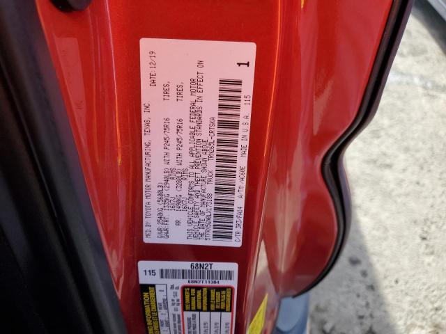 5TFRX5GN0LX173188 - 2020 TOYOTA TACOMA ACCESS CAB წითელი ფოტო 12