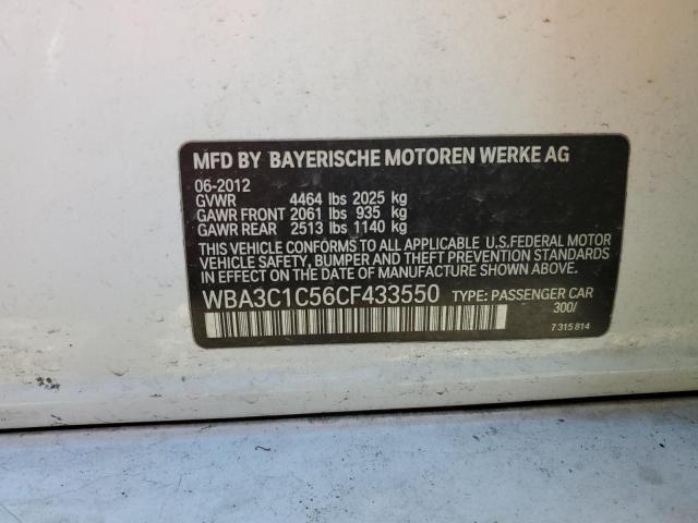 WBA3C1C56CF433550 - 2012 BMW 328 I SULEV WHITE photo 13