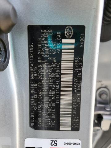 4T1G11AK5LU858140 - 2020 TOYOTA CAMRY SE Күміс фото 12