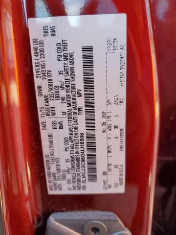 5LMCJ3C98GUJ18508 - 2016 LINCOLN MKC RESERVE BURGUNDY photo 12