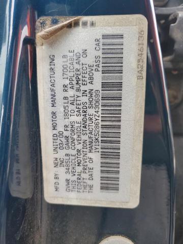 1Y1SK5286YZ430699 - 2000 CHEVROLET GEO PRIZM BASE BLUE photo 12