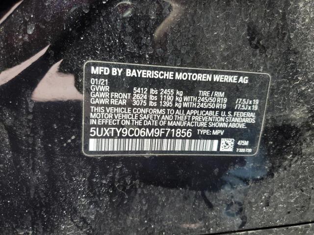 5UXTY9C06M9F71856 - 2021 BMW X3 XDRIVEM40I BLACK photo 12