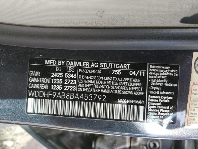 WDDHF9AB8BA453792 - 2011 MERCEDES-BENZ E 550 4MATIC BLACK photo 12