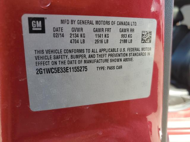 2G1WC5E33E1155275 - 2014 CHEVROLET IMPALA LIM LTZ RED photo 12