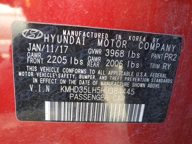 KMHD35LH5HU384445 - 2017 HYUNDAI ELANTRA GT RED photo 12