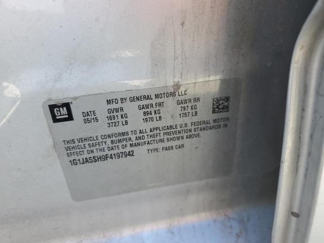 1G1JA5SH9F4197942 - 2015 CHEVROLET SONIC LS 银色 照片 12