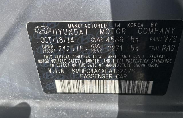 KMHEC4A4XFA132476 - 2015 HYUNDAI SONATA HYBRID GRAY photo 10