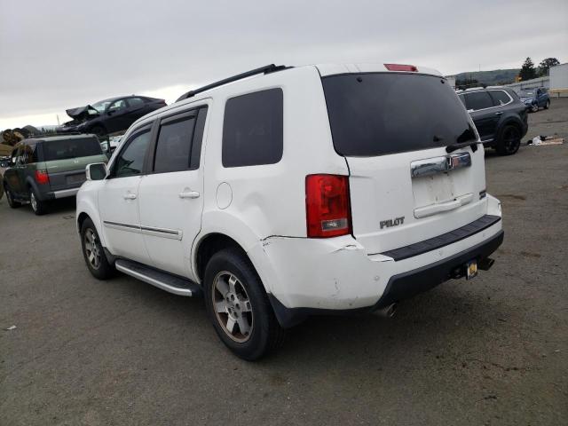 5FNYF48919B033681 - 2009 HONDA PILOT TOURING WHITE photo 2