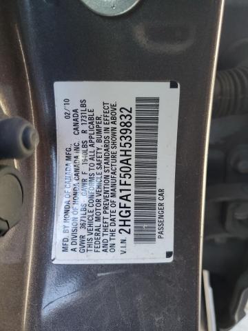 2HGFA1F50AH539832 - 2010 HONDA CIVIC LX GRAY photo 12