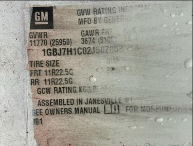 1GBJ7H1C02J507053 - 2002 CHEVROLET C-SERIES C7H042 白色 照片 10