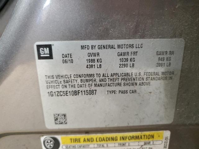 1G1ZC5E10BF115087 - 2011 CHEVROLET MALIBU 1LT 灰色 照片 12