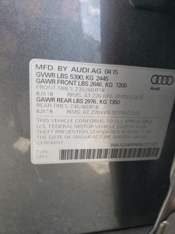 WA1LFAFPXFA127101 - 2015 AUDI Q5 PREMIUM PLUS GRAY photo 13