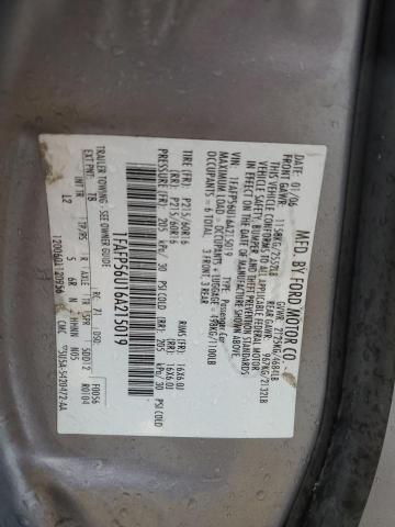 1FAFP56U16A215019 - 2006 FORD TAURUS SEL GRAY photo 12