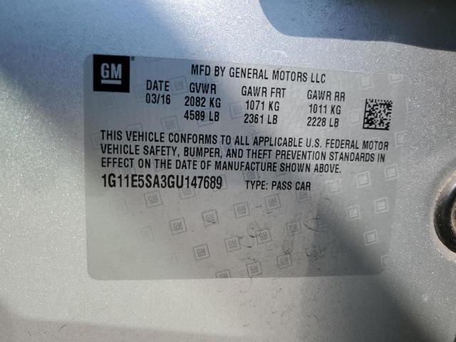 1G11E5SA3GU147689 - 2016 CHEVROLET MALIBU LIM LTZ 银色 照片 12