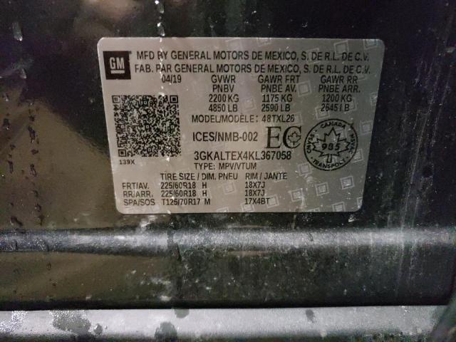 3GKALTEX4KL367058 - 2019 GMC TERRAIN SLE CHARCOAL photo 12