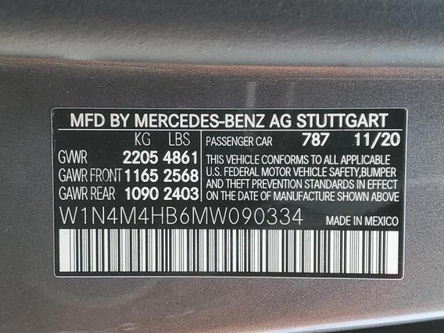 W1N4M4HB6MW090334 - 2021 MERCEDES-BENZ GLB 250 4MATIC GRAY photo 13