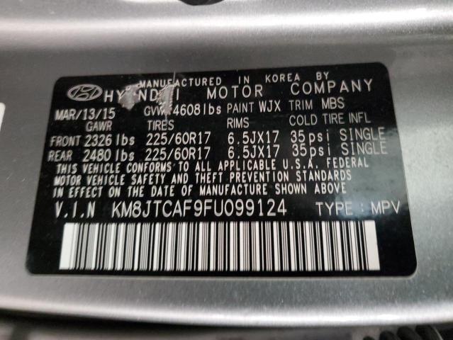 KM8JTCAF9FU099124 - 2015 HYUNDAI TUCSON GLS SILVER photo 12