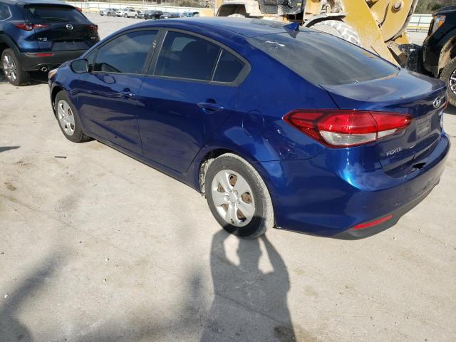 3KPFK4A77JE210451 - 2018 KIA FORTE LX BLUE photo 2