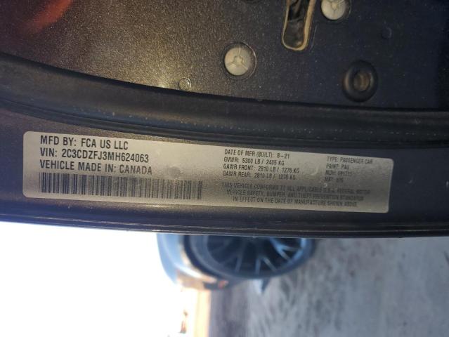 2C3CDZFJ3MH624063 - 2021 DODGE CHALLENGER R/T SCAT PACK CHARCOAL photo 12