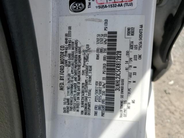 3LNHL2JC5CR812828 - 2012 LINCOLN MKZ WHITE photo 12