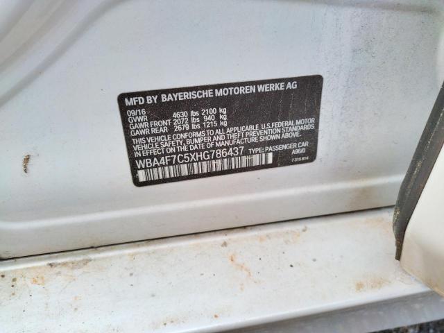 WBA4F7C5XHG786437 - 2017 BMW 128I GRAN COUPE WHITE photo 12