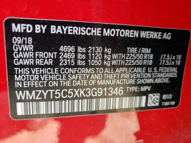 WMZYT5C5XK3G91346 - 2019 MINI COOPER S COUNTRYMAN ALL4 RED photo 12