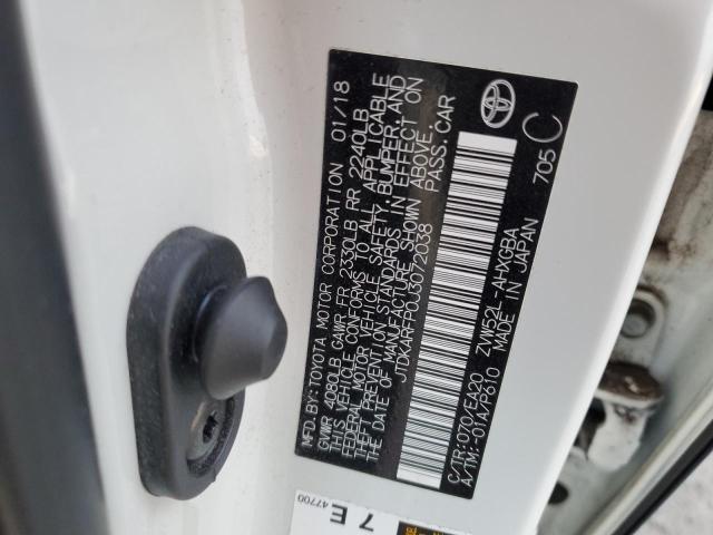 JTDKARFP0J3072038 - 2018 TOYOTA PRIUS PRIM 白色 照片 13