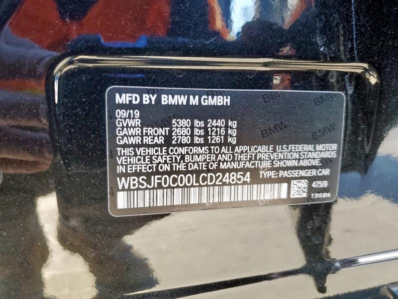 WBSJF0C00LCD24854 - 2020 BMW M5 BASE BLACK photo 12