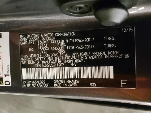 JTEBU5JR9G5311202 - 2016 TOYOTA 4RUNNER SR5/SR5 PREMIUM 灰色 照片 13