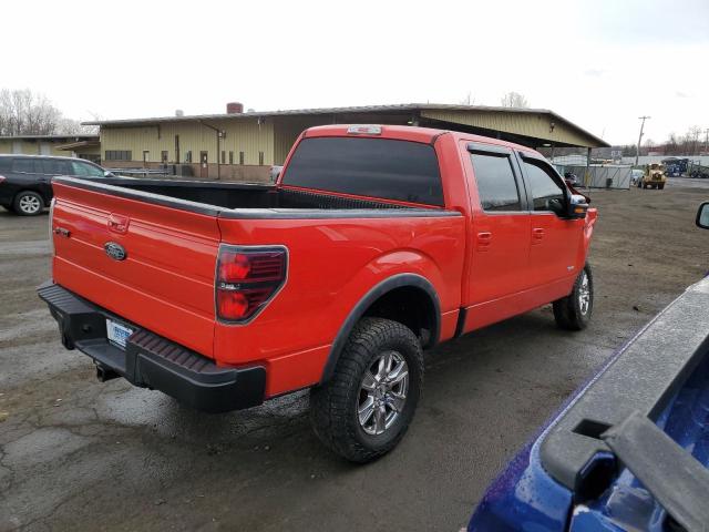1FTFW1ET3BFC37129 - 2011 FORD F150 SUPERCREW RED photo 3