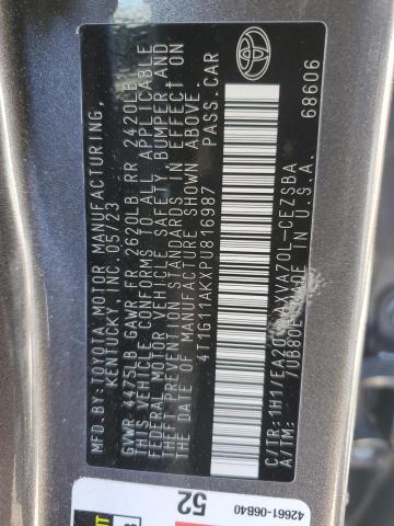 4T1G11AKXPU816987 - 2023 TOYOTA CAMRY SE NIGHT SHADE GRAY photo 12