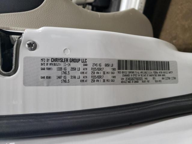 2C4RDGBG7FR625251 - 2015 DODGE GRAND CARA SE WHITE photo 13