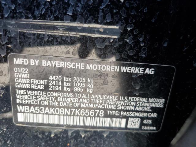 WBA53AK08N7K65678 - 2022 BMW 228I BLACK photo 12