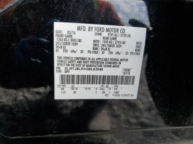 2LMTJ8LR1GBL63046 - 2016 LINCOLN MKX RESERVE BLACK photo 14