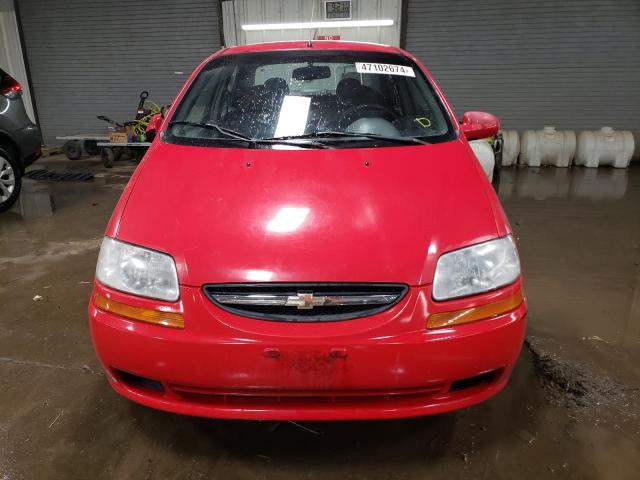 KL1TD52665B416119 - 2005 CHEVROLET AVEO BASE RED photo 5