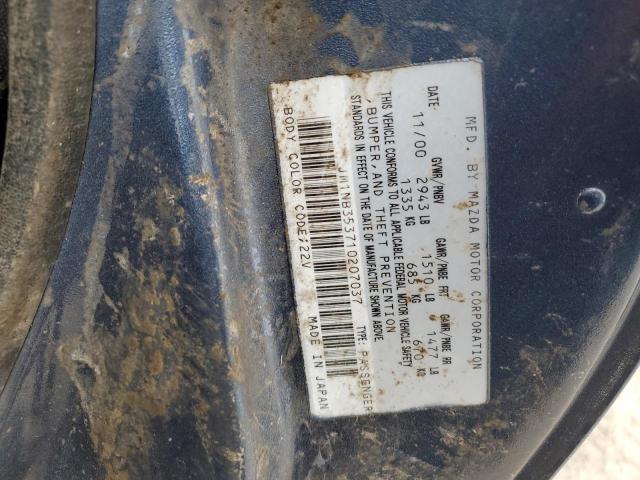 JM1NB353710207037 - 2001 MAZDA MX-5 MIATA BASE BLUE photo 13