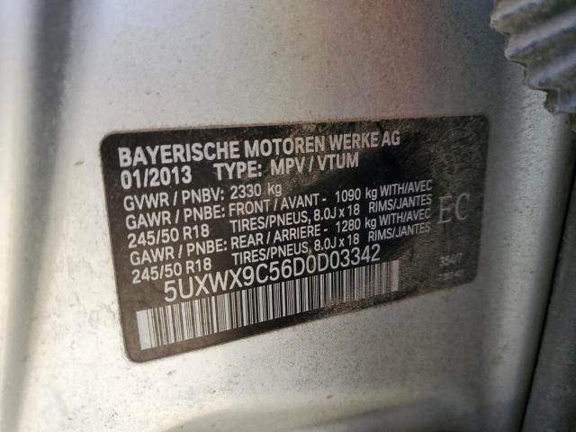 5UXWX9C56D0D03342 - 2013 BMW X3 XDRIVE28I SILVER photo 14