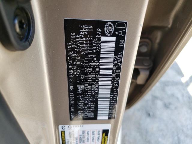 2T1BR30E46C706396 - 2006 TOYOTA COROLLA CE BEIGE photo 13