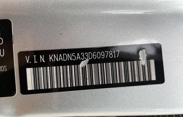 KNADN5A33D6097817 - 2013 KIA RIO EX SILVER photo 10