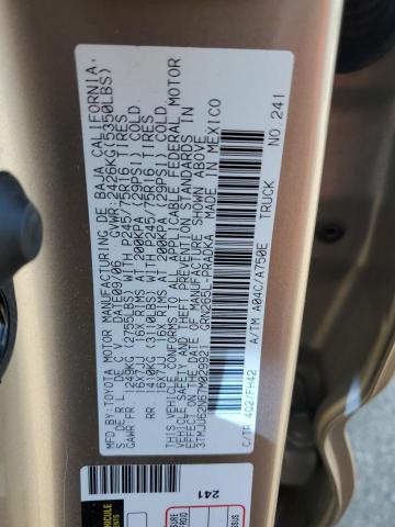 3TMJU62N67M029921 - 2007 TOYOTA TACOMA DOUBLE CAB PRERUNNER BEIGE photo 12