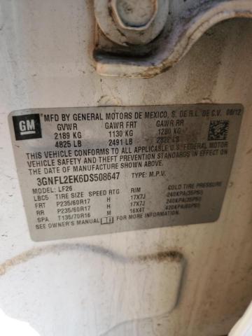 3GNFL2EK6DS508647 - 2013 CHEVROLET CAPTIVA LS 白色 照片 12