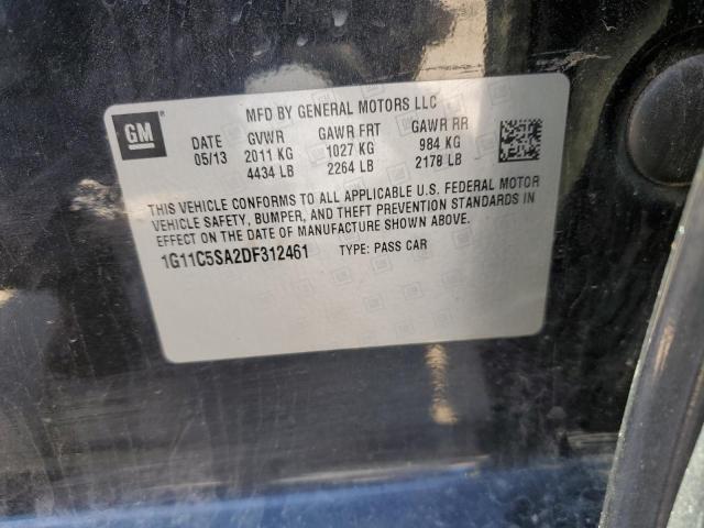 1G11C5SA2DF312461 - 2013 CHEVROLET MALIBU 1LT 黑色 照片 12