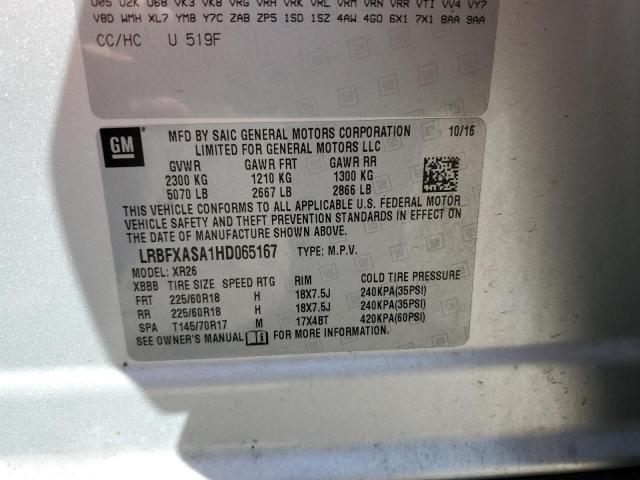 LRBFXASA1HD065167 - 2017 BUICK ENVISION PREFERRED SILVER photo 13