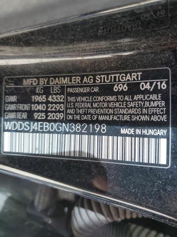 WDDSJ4EB0GN382198 - 2016 MERCEDES-BENZ CLA 250 BLACK photo 12