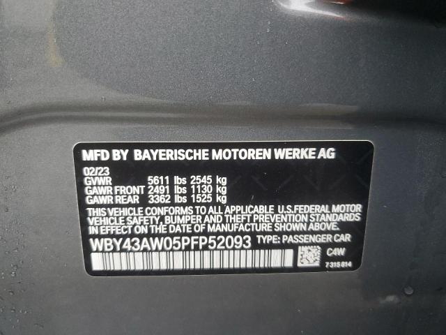 WBY43AW05PFP52093 - 2023 BMW I4 EDRIVE 35 GRAY photo 13