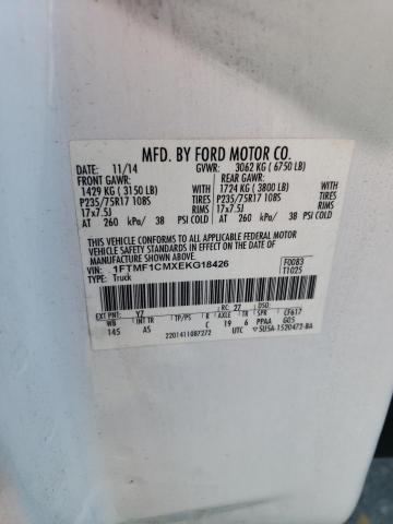 1FTMF1CMXEKG18426 - 2014 FORD F150 WHITE photo 12