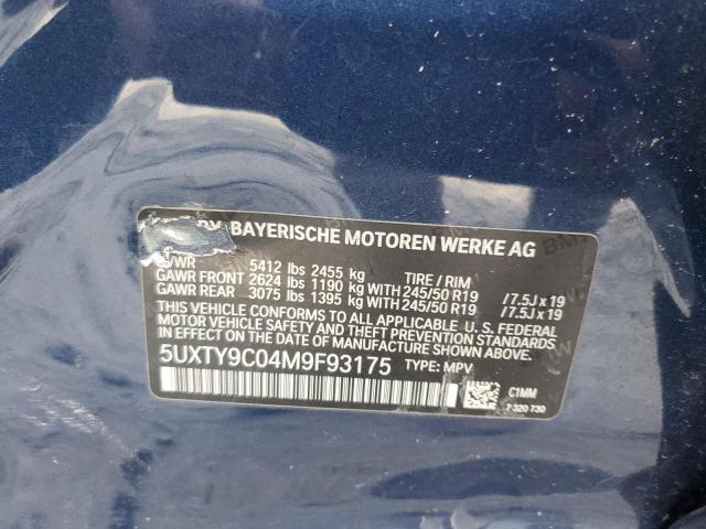 5UXTY9C04M9F93175 - 2021 BMW X3 XDRIVEM40I BLUE photo 13