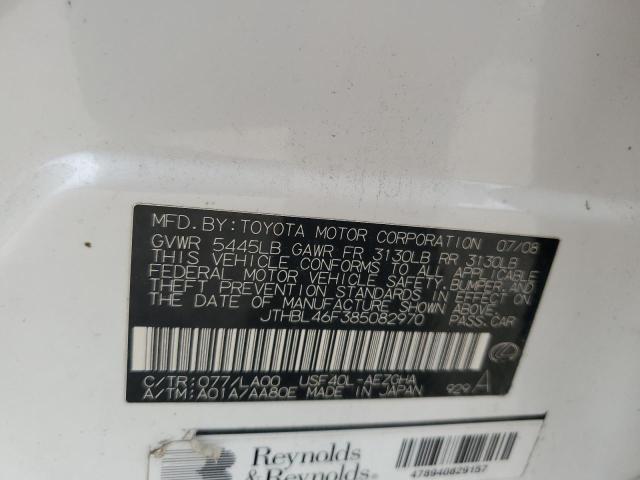 JTHBL46F385082970 - 2008 LEXUS LS460 460 WHITE photo 12