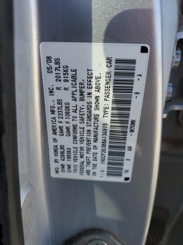 1HGCP26388A134915 - 2008 HONDA ACCORD LX SILVER photo 13