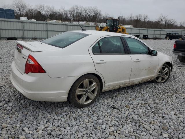 3FAHP0KC9CR325665 - 2012 FORD FUSION SPORT WHITE photo 3